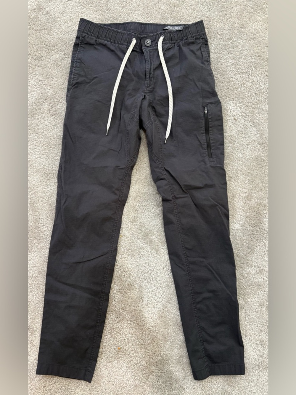 Vuori- Charcoal Drawstring Ripstop jogger with White Cord